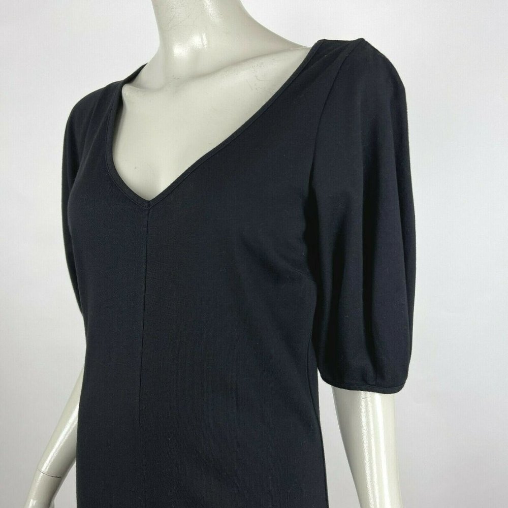 Anthropologie Velvet V-Neck Balloon Sleeve Dress - Picture 3 of 12